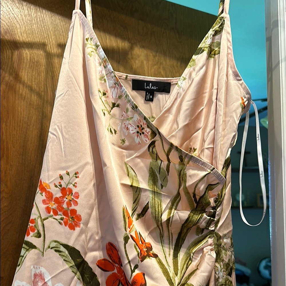 Lulu's Floral Wrap dress - Pink and Green